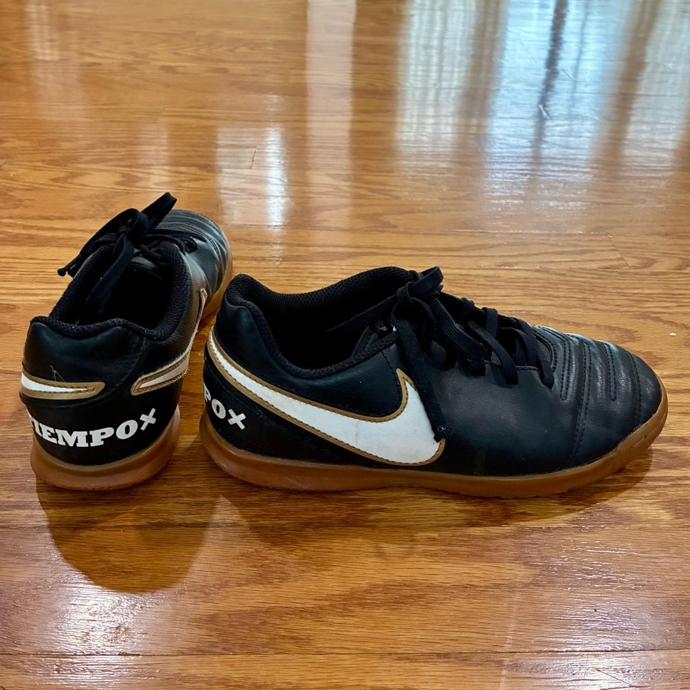 Nike Kids TiempoX Black and White Sneakers